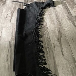 Black western Suede Fringe Chaps women’s size Medium